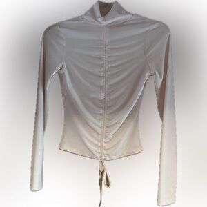 NWT AFRM X Nordstrom Mollie long sleeve mock neck adjustable drawstring Size XS